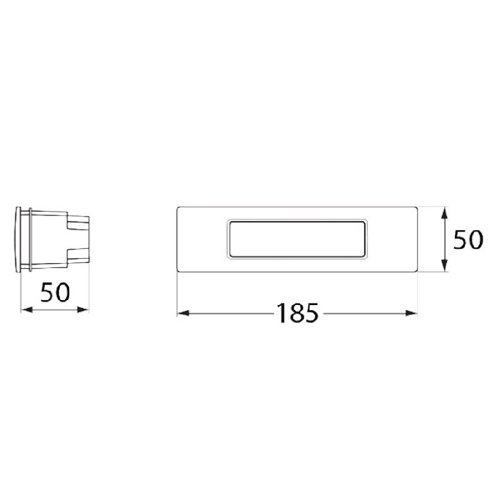 Светильник 185x50x50mm под LED лампу R7s (в комплекте) IP55 встраиваемый ЧК