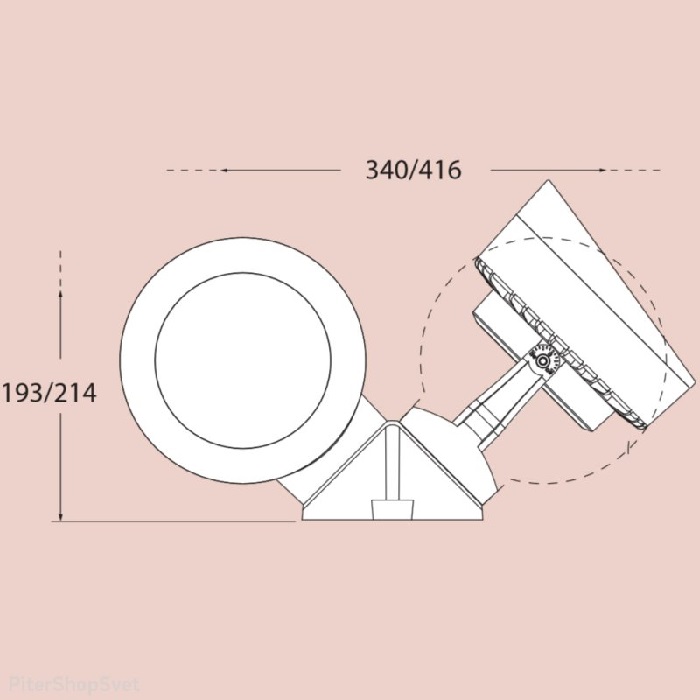 2хСветильника D152x340x193mm под LED лампу GX53 (в комплекте) IP66 накладной СК