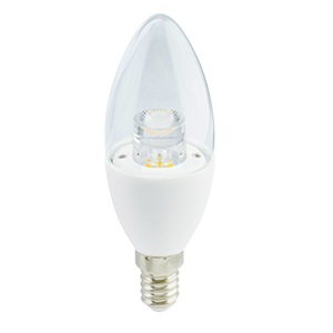 LED лампа свеча Е14 109x37mm 7W AC 220V 4000K прозрачная с линзой