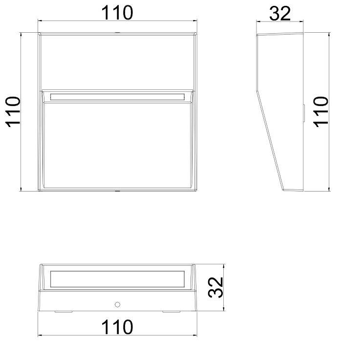 Светильник LED 88° 110х32xh110mm 100Lm 3W 3000K AC110-240V IP54 настенный черный 