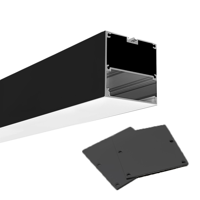 Комплект профиль алюм. черный муар + экран 50х50х2000mm (+2 заглушки) с отсеком под БП