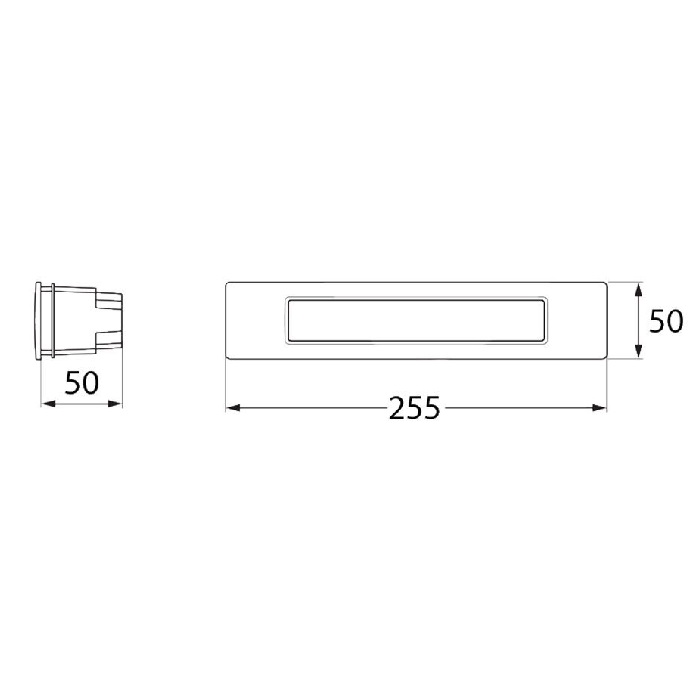 Светильник 255x50x50mm под LED лампу R7s (в комплекте) IP55 встраиваемый ЧК