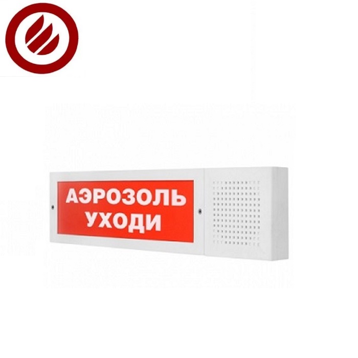 Табло световое LED 400х38xh100mm 61mA DC12V IP42 со встроенной сиреной 105дБ накладной белый