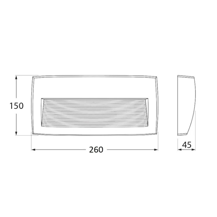 Светильник 260х150х45mm под LED лампу R7s (в комплекте) IP55 настенный ЧК