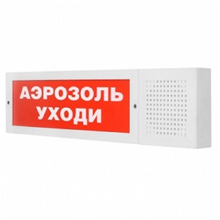 Табло световое LED 400х38xh100mm 61mA DC12V IP42 со встроенной сиреной 105дБ накладной белый