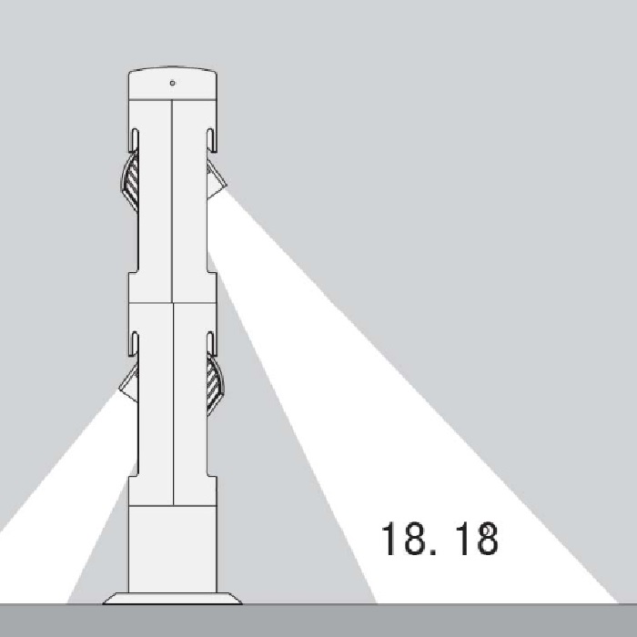 Светильник LED 18°/18° D101xh730mm 853Lm 18W 4100K AC220-240V IP54 темно-серый 
