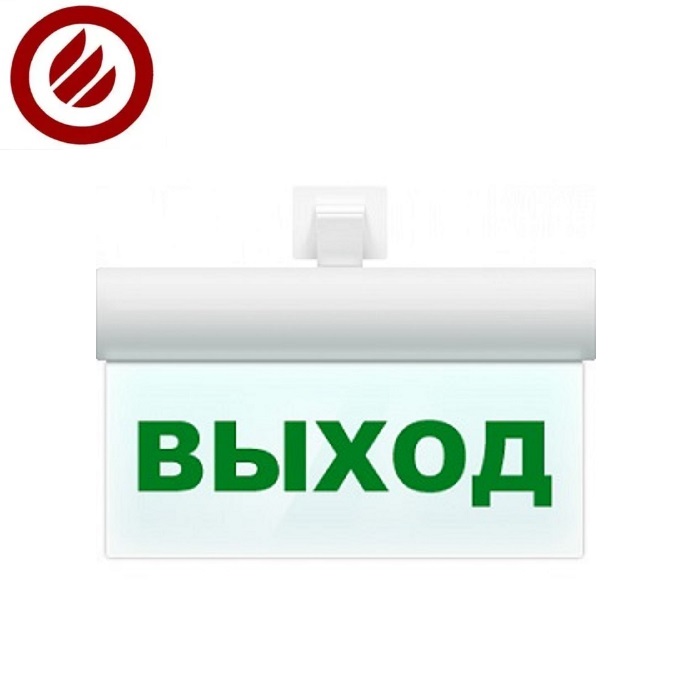 Табло световое LED ВЫХОД 333х48xh296mm 48mA DC12V IP42 универсальный белый