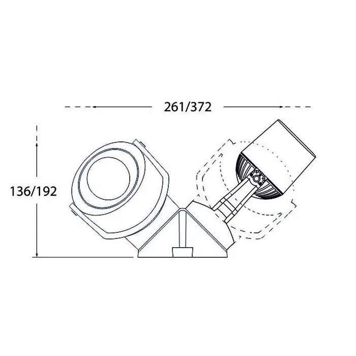 2xСветильника D122x261x136mm под LED лампу GU10 (в комплекте) IP66 накладной ЧК