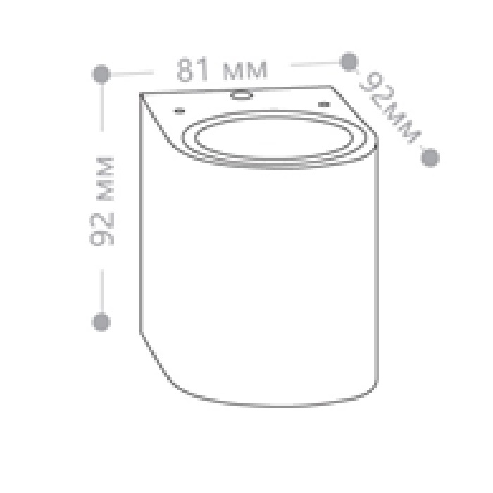 Светильник под LED лампу GU10 78х68xh100mm AC230V IP65 односторонний настенный черный