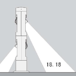 Светильник LED 18°/18° D101xh1100mm 853Lm 18W 4100K AC220-240V IP54 поворотный темно-серый 