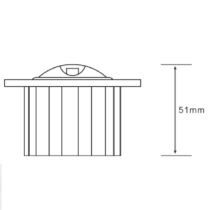 Светильник LED 24° 60x60хh53mm 15Lm 3W 2700K AC200-240V IP65 контурное свечение встраиваемый серый 