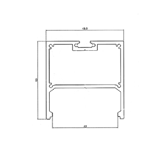 Алюминиевый профиль прямоугольный 2000х50х50мм накладной