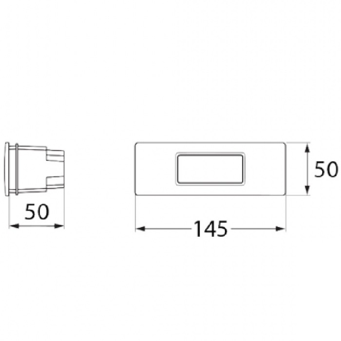 Светильник 145x50x50mm под LED лампу R7s (в комплекте) IP55 встраиваемый ЧК