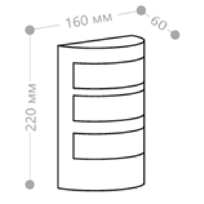 Светильник под LED лампу E27 160х60xh220mm AC230V IP54 настенный серый