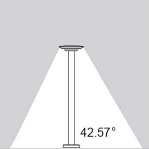 Светильник LED 43° 200х270xh800mm 1040Lm 18W 4100K AC220-240V IP54 темно-серый 