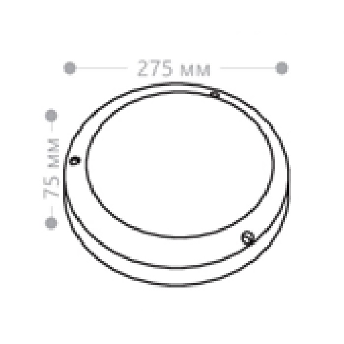 Светильник под LED лампу E27 D270хh75mm AC230V IP54 настенный черный