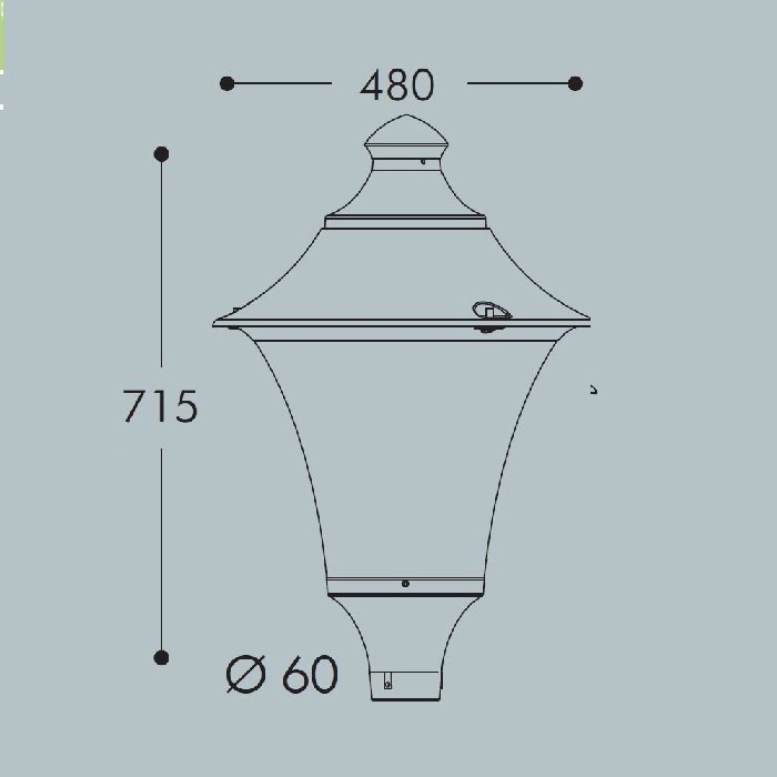 Cветильник D480х715mm под LED лампу 6хGX53 (в комплекте) IP65 садово-парковый СК