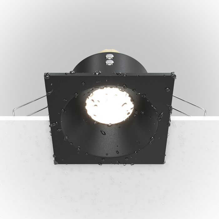 Светильник под LED лампу GU10 85х85хh45mm AC220-240V IP65 встраиваемый черный
