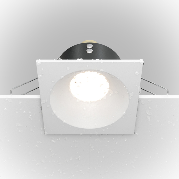 Светильник под LED лампу GU10 85х85хh45mm AC220-240V IP65 встраиваемый белый